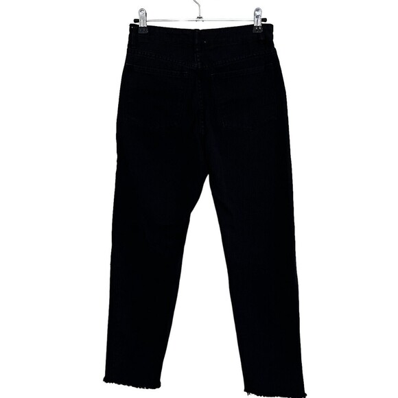 Amuse Society Selena Cropped Distressed Washed Black Jeans High Rise - Picture 8 of 14
